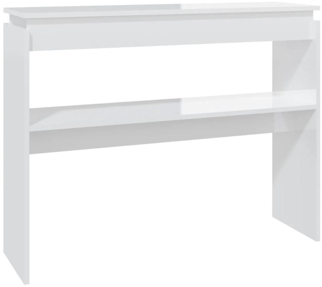 vidaXL Konsolentisch Hochglanz-Weiß 102x30x80 cm Holzwerkstoff 808329 Bild 1
