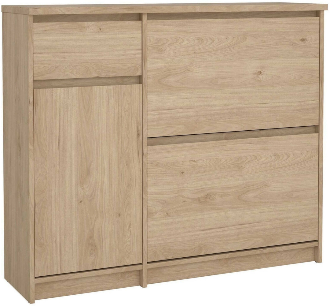 Dmora Schuhschrank Todd, Schuhregal, Mehrzweck-Eingangsgarderobe, Möbel für Schuhe, 109x32 h93 cm, Eiche Bild 1