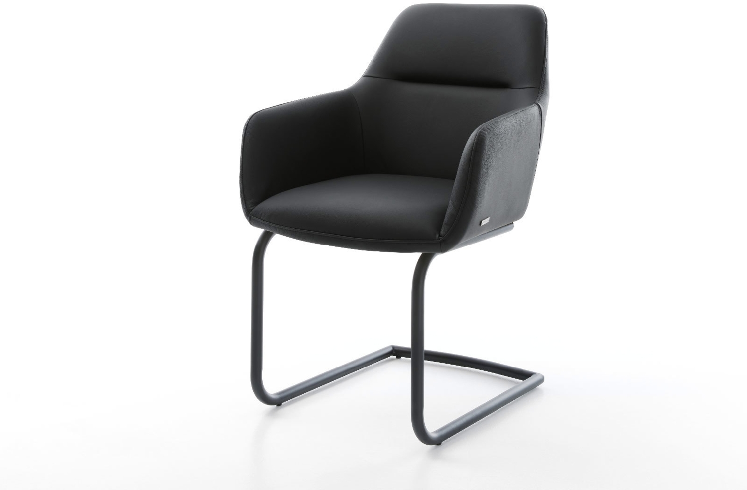 Freischwinger Pejo-Flex Echt-Leder Schwarz Freischwinger rund Schwarz Taschenfederkern Bild 1