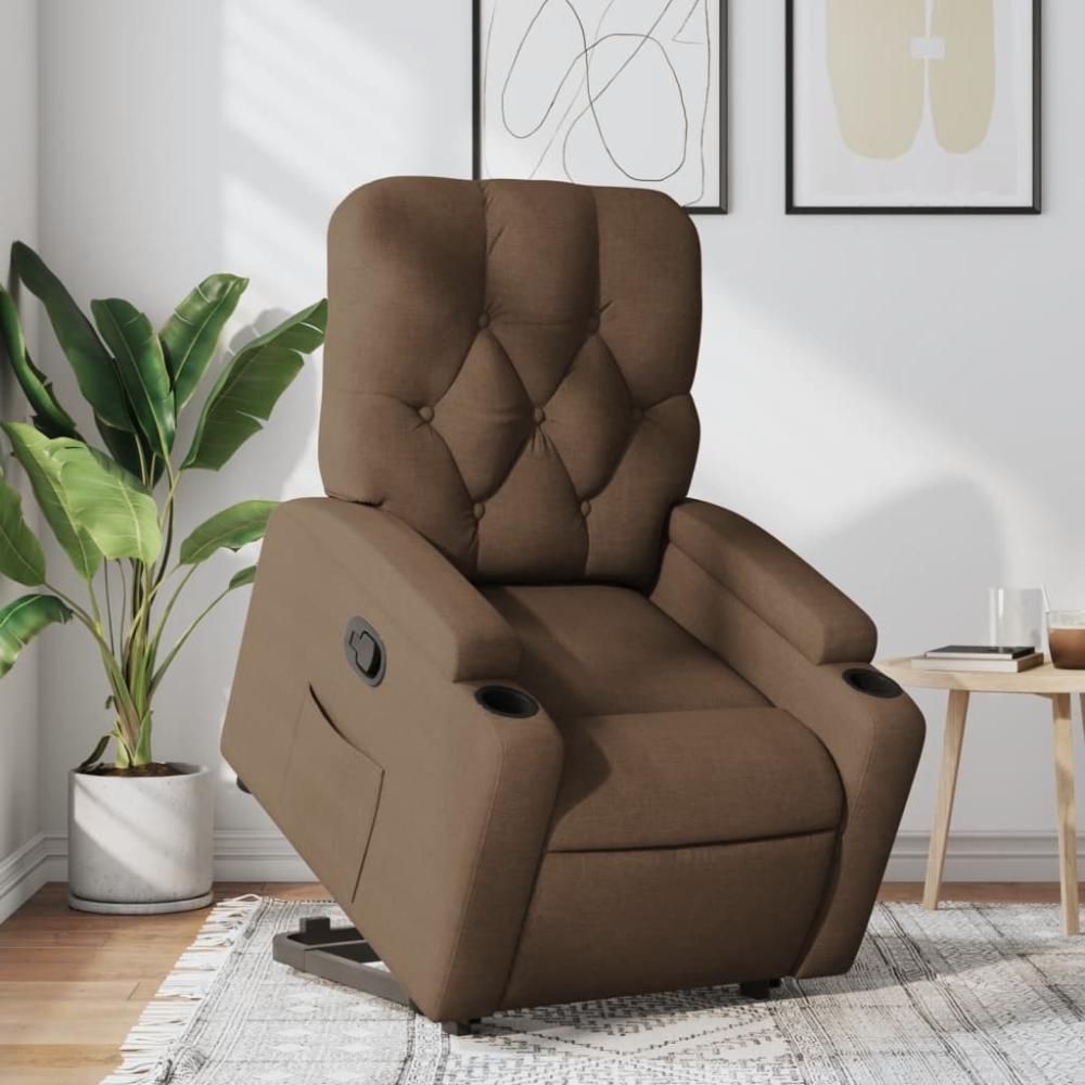 vidaXL Relaxsessel mit Aufstehhilfe Braun Stoff 3204714 Bild 1