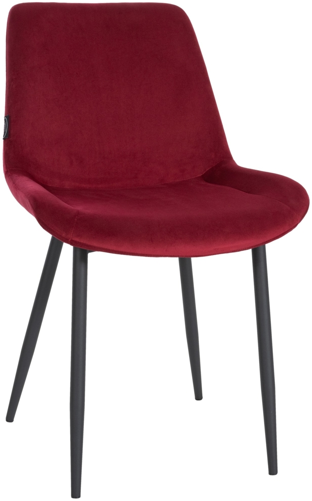 DELUKE® Esszimmerstuhl WIKIL Samt - 80 x 51 x 60 cm, rot, Samt Metall matt schwarz Gestell Stühle Esszimmerstühle Stuhl Esszimmer Esstisch Stühle Küchenstuhl Bild 1