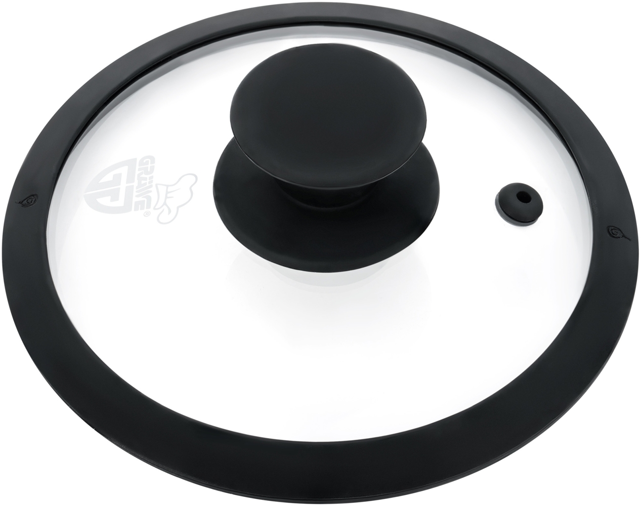 Glasdeckel mit Silikonrand, Ø 16 cm, Schwarz Bild 1