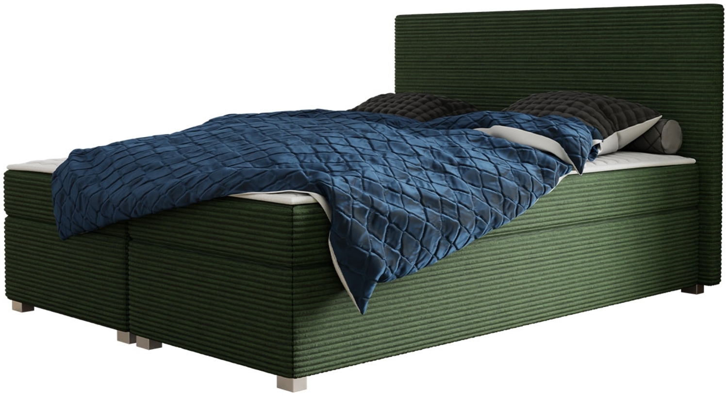 mirjan24 Boxspringbett Retyk Cord (Farbe: Poso Größe: x 200 cm), grün, 140 x 200 cm Bild 1