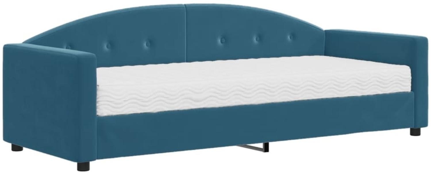 vidaXL Tagesbett mit Matratze Blau 80x200 cm Samt 3197269 Bild 1