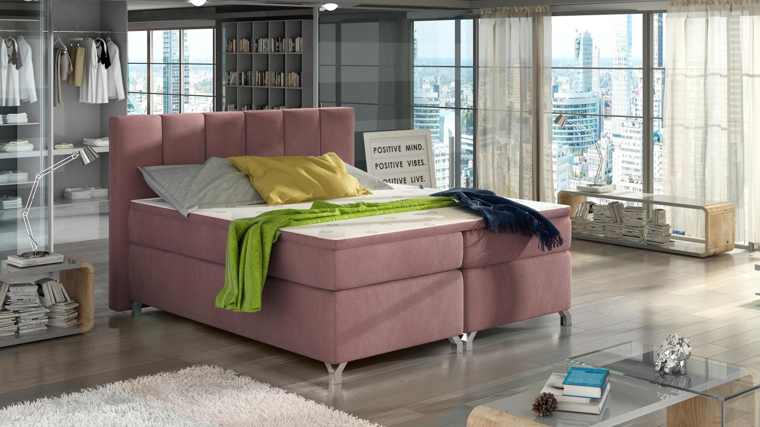 Wohnideebilder Basilio 180X200 Rosa Boxspringbett BBO_17_1.8 Bild 1