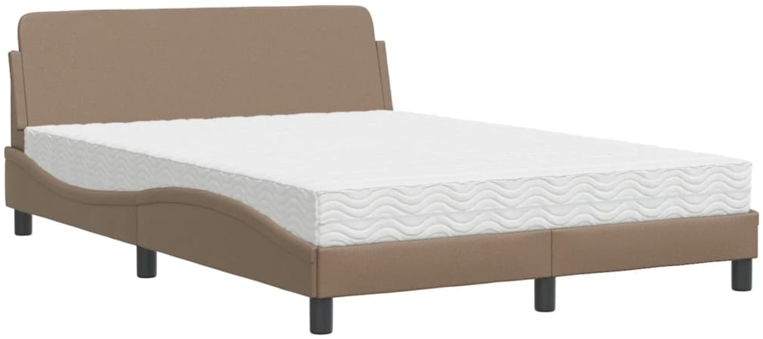 vidaXL Bett mit Matratze "Dover" Cappuccino-Braun 140x190 cm Kunstleder 3208401 Bild 1
