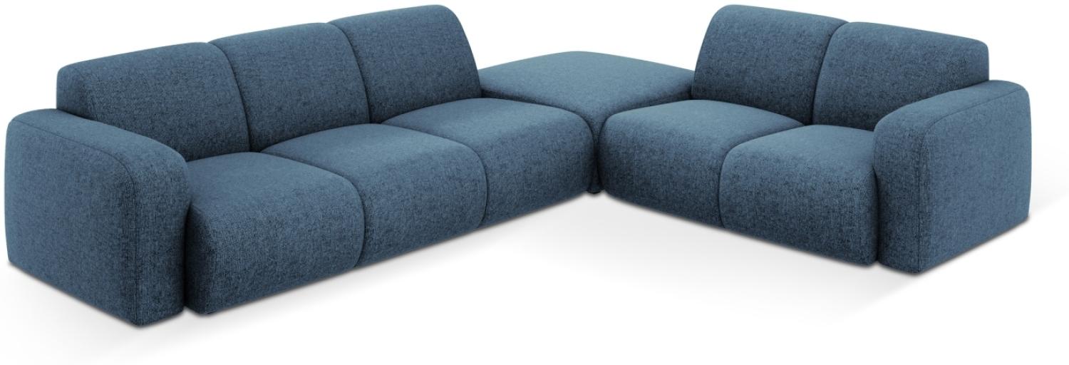 Micadoni Boucle Ecksofa Molino 6-Sitzer Rechts Chenille Königsblau Bild 1