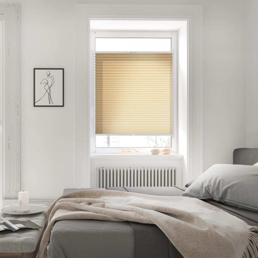 Lichtblick Sonnenschutzsysteme GmbH Thermo-Plissee Ljungby 75 cm x 210 cm (BxL) Beige Tageslicht mit Hitzeschutz; einfache Installation mit Klemmträgern; verspannt Bild 1