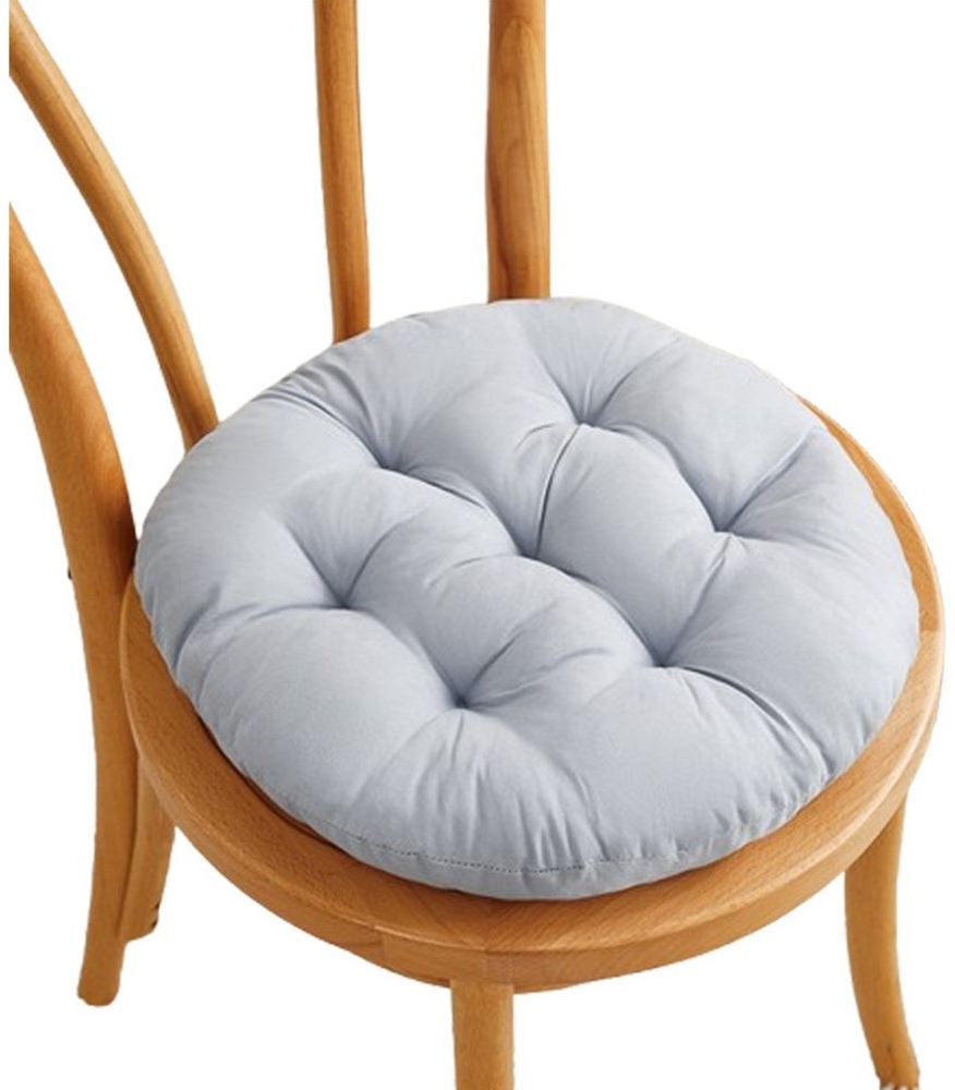 Coonoor Stuhlkissen Stuhlauflage, Sitzkissen Uni 2er-Pack, Größe rund: 37 cm Ø - gesteppt, mit glatten, strapazierstarkem Gewebe Bild 1