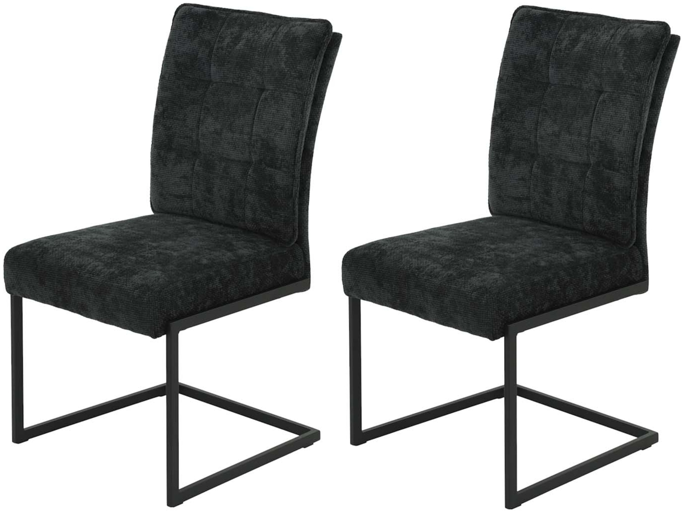2er Set XL Schwingstuhl Olivia - Anthrazit Bild 1