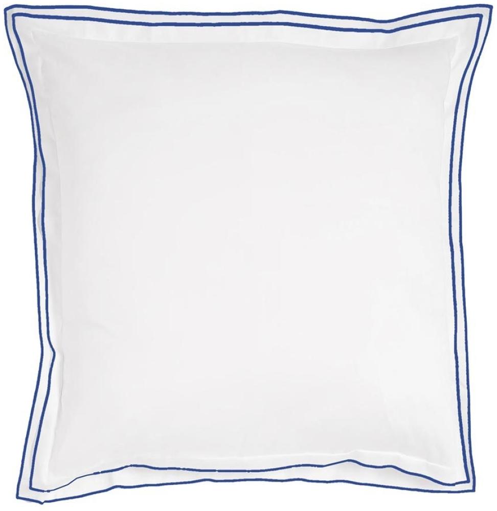 Traumschlaf Uni Kissenbezug White Collection Portofino|70x90 cm| dark-blue Bild 1