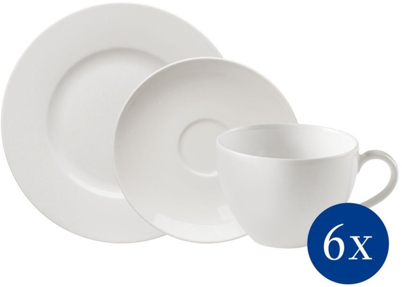 vivo Villeroy & Boch Group Kaffeeservice Basic White (18-tlg), 6 Personen, Fine China-Porzellan, Made in Germany, Fine China Porzellan Bild 1