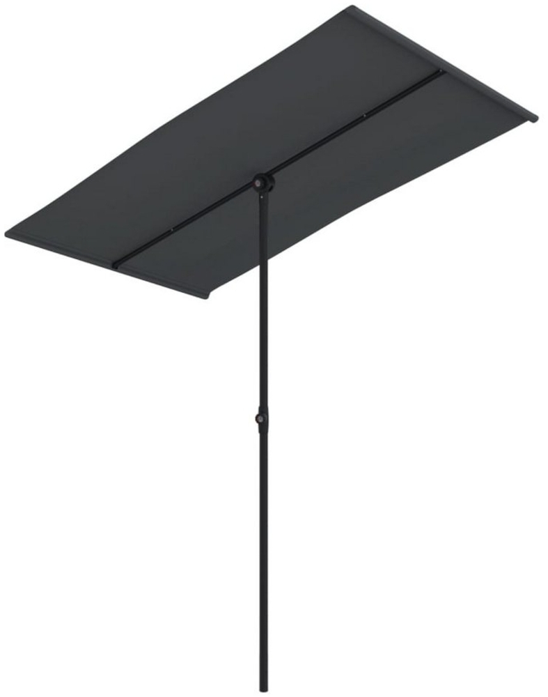 DOTMALL Sonnenschirm Sonnenschirm mit Aluminium-Mast 180 x 110 cm Schwarz Bild 1