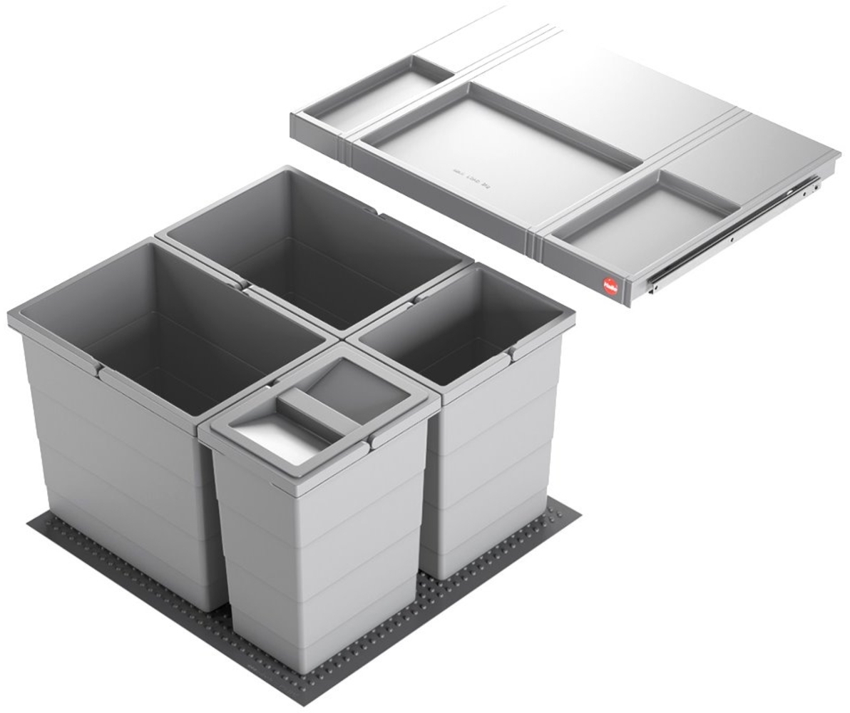 Hailo Abfallsammler 3201642 Allegro 345 Einsatz 2x 8 + 2x18 L Hellgrau Bild 1