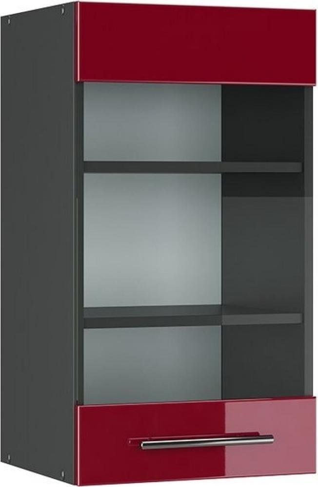 Vicco Hängeglasschrank 40 cm Küchenschrank Hängeschrank Küchenzeile Fame-Line (Bordeaux Hochglanz) Bild 1