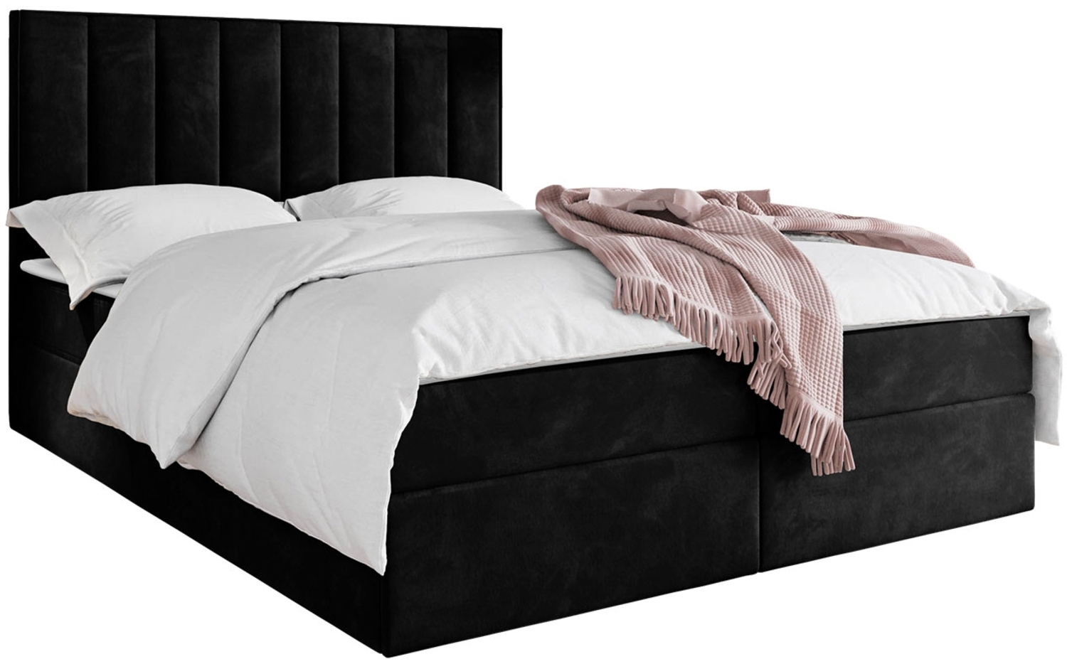 Mirjan24 Boxspringbett Draban II , Schwarz, 160x200 cm Bild 1