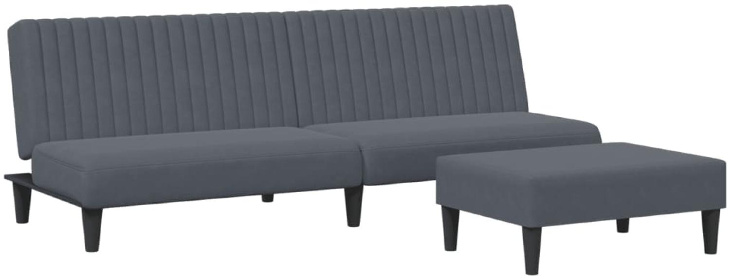vidaXL 2-tlg. Sofagarnitur Dunkelgrau Samt 3216275 Bild 1