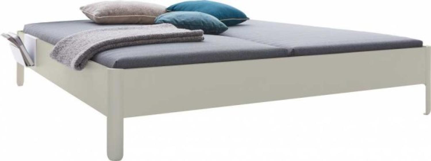 NAIT Doppelbett farbig lackiert Kieselgrau 200 x 210cm Ohne Kopfteil Bild 1