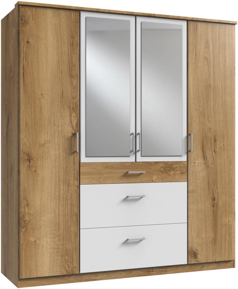 Kleiderschrank >Click< (B/H/T: 180x198x58 cm) in Plankeneiche-Nachbildung Bild 1