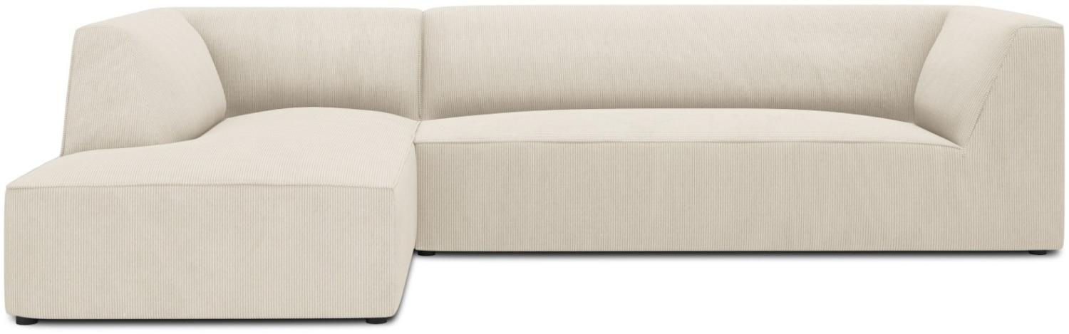 Micadoni 4-Sitzer Modular Ecke links Sofa Ruby | Bezug Light Beige | Beinfarbe Black Plastic Bild 1