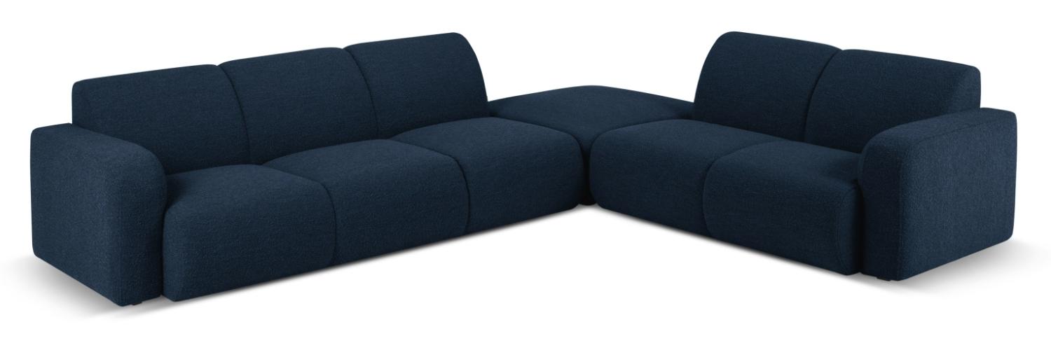 Micadoni Boucle Ecksofa Molino 6-Sitzer Rechts Boucle Dunkelblau Bild 1