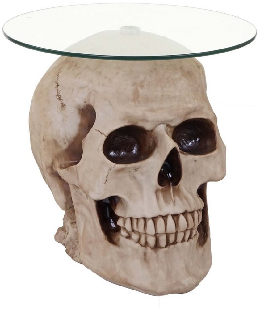 MCW Couchtisch MCW-A19, Totenkopf, Tischplatte aus Glas, Stabiler Stand, Naturgetreu nachempfunden Bild 1