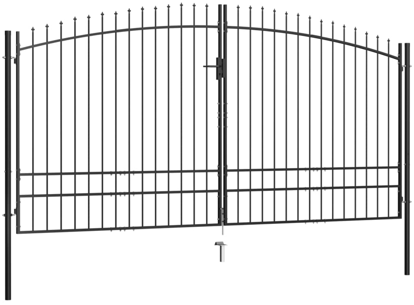 vidaXL Doppelflügel-Gartentor mit Speerspitzen 400 x 248 cm 145742 Bild 1