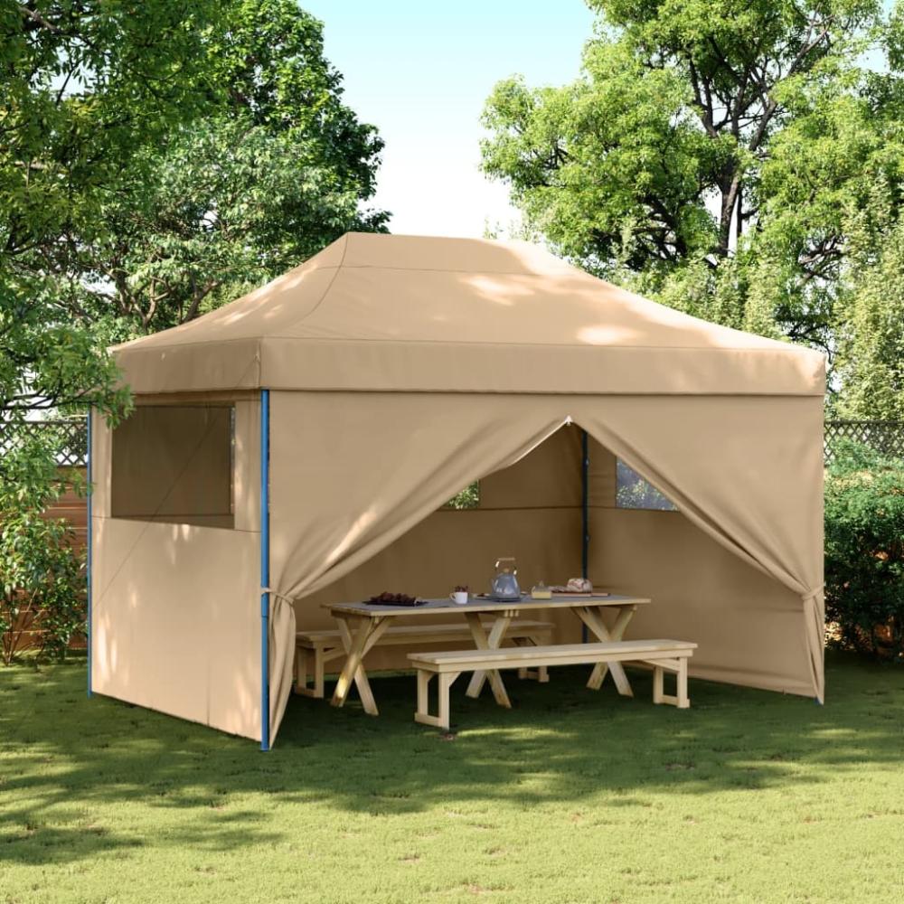 vidaXL Partyzelt Faltbar Pop-Up mit 4 Seitenteilen Beige 4005023 Bild 1