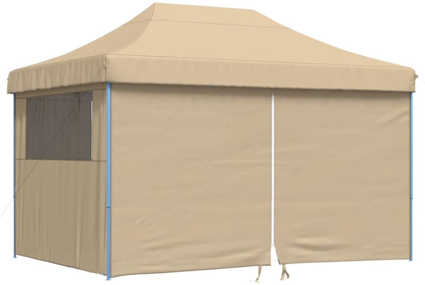 vidaXL Pop-Up Partyzelt, faltbar, Stahl / PE, Beige, mit 4 Seitenteilen, 315 x 410 x 279 cm Bild 1