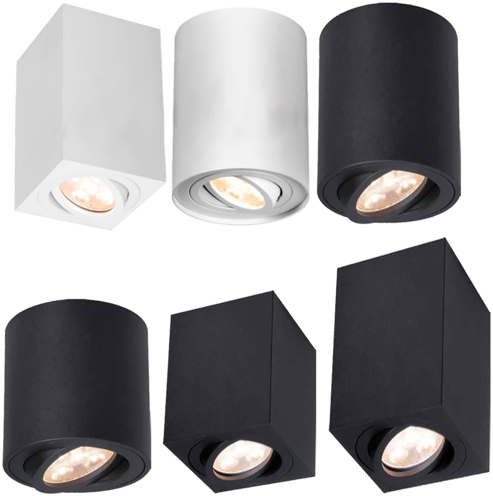 Deckenleuchte SPOTLIGHT maxi | schwenkbar | rund | GU10 weiß | Warmweiß Bild 1