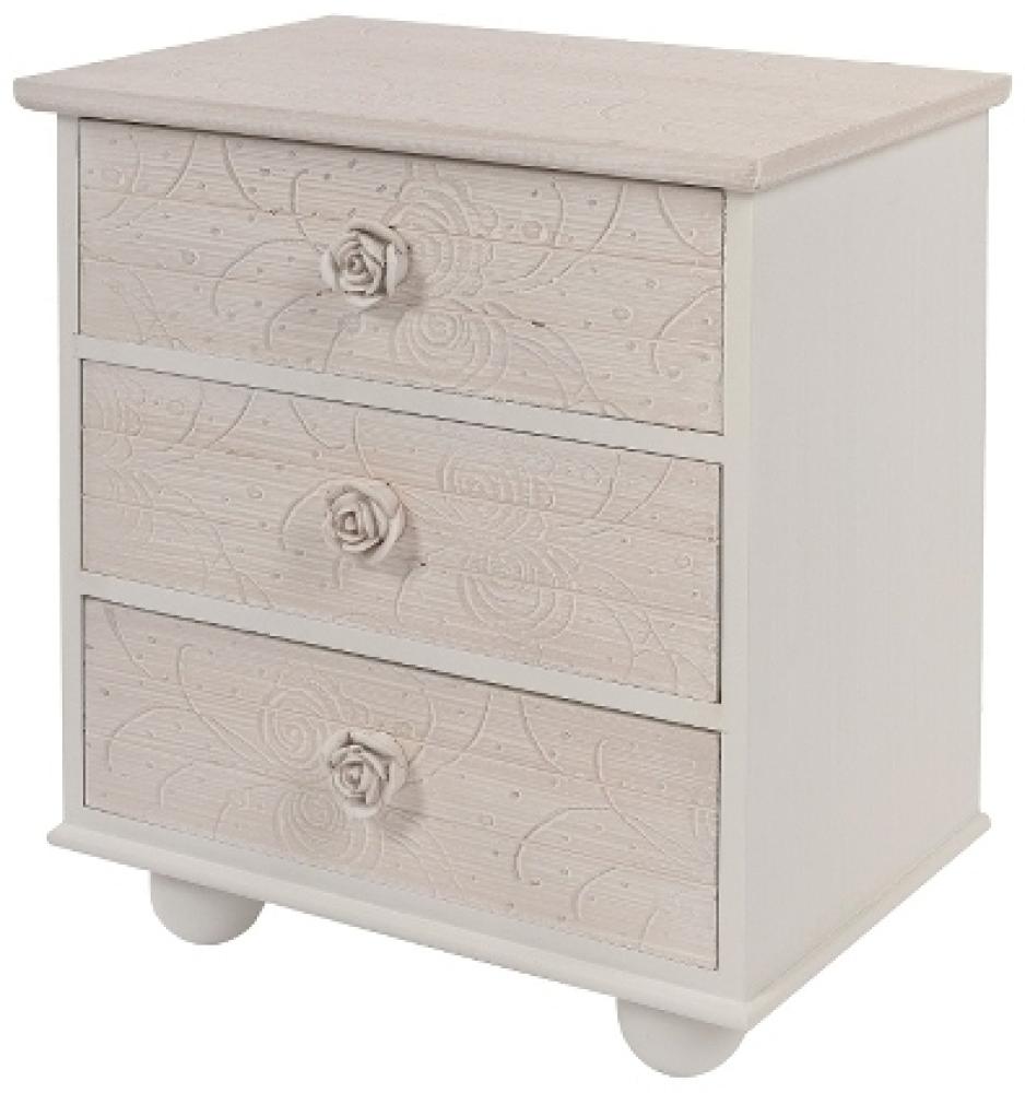 Kommode Mariella 3 Schubladen MDF Creme Bild 1