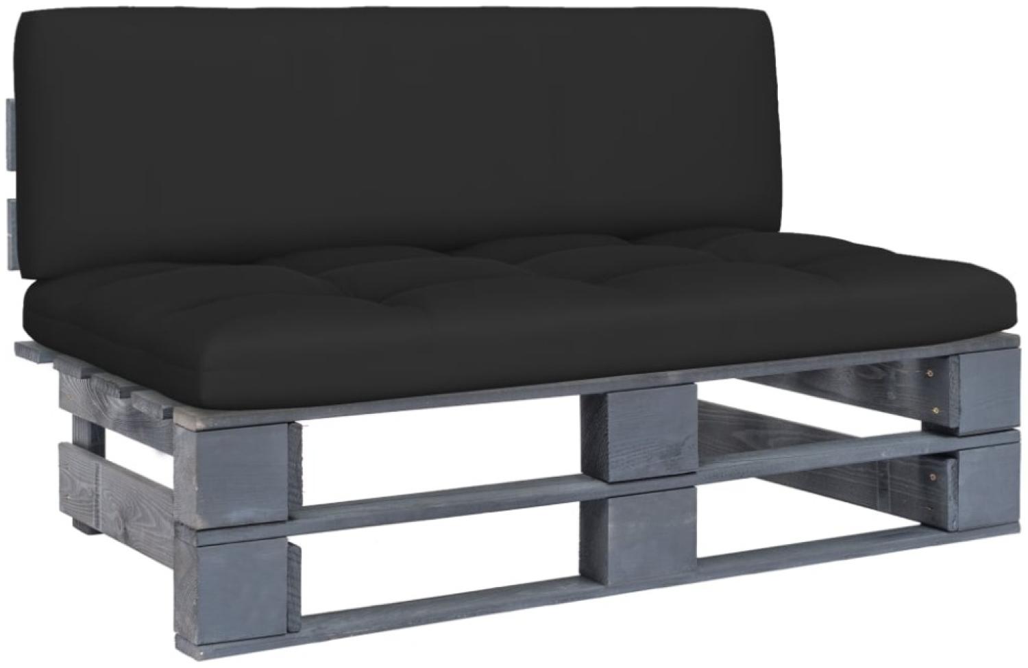 vidaXL Outdoor-Mittelsofa Paletten Imprägniertes Kiefernholz Grau Bild 1