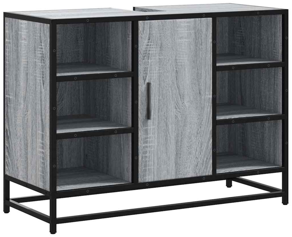 vidaXL Waschbeckenunterschrank Grau Sonoma 80x33x60 cm Holzwerkstoff 849292 Bild 1