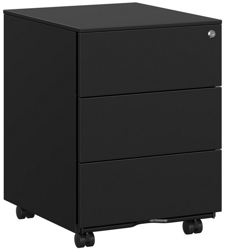 Songmics Rollcontainer mit 3 Schubladen und abschließbar, Stahl mattschwarz, 39 x 45 x 55 cm Bild 1