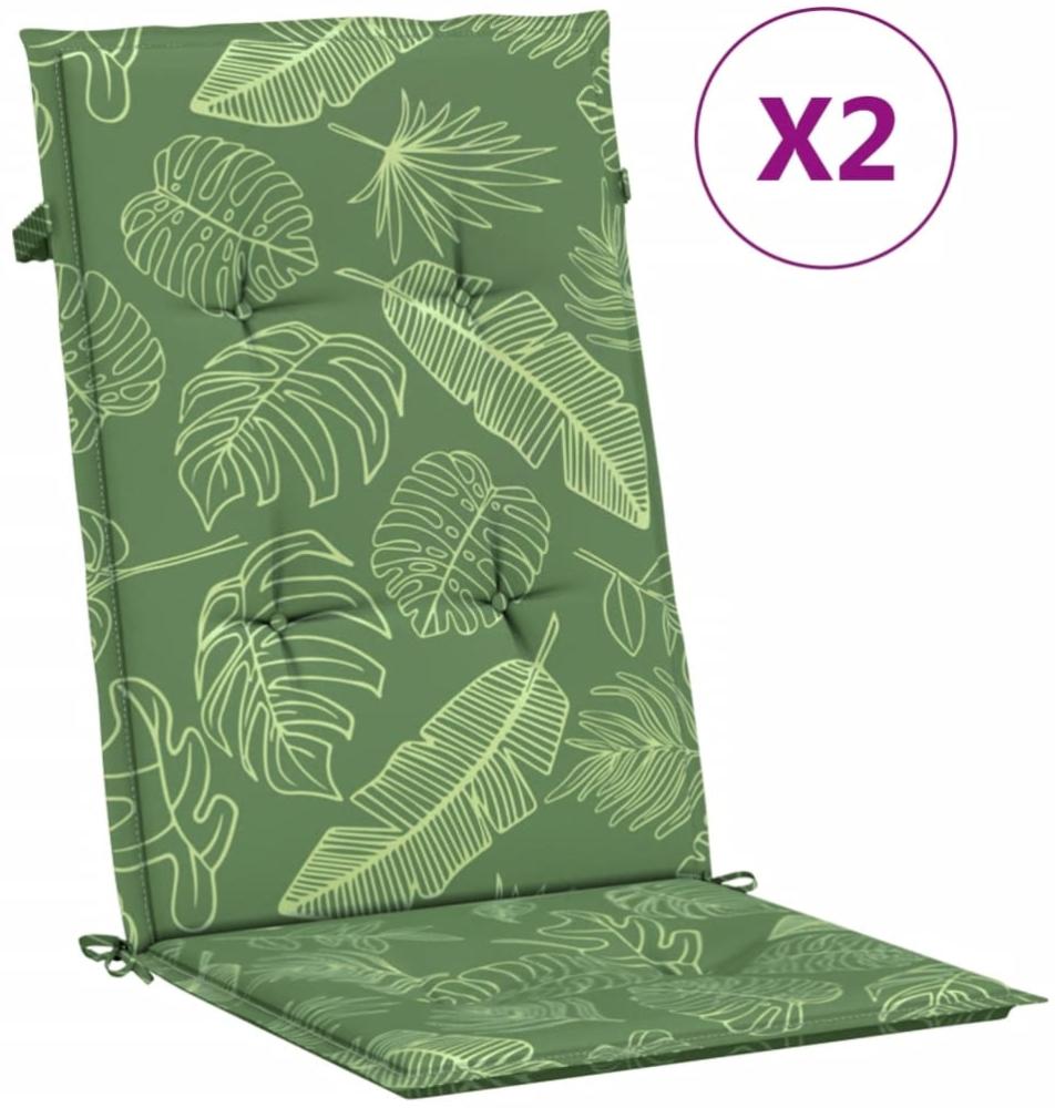 vidaXL Hochlehner-Auflagen 2 Stk. Blattmuster Stoff 361265 Bild 1