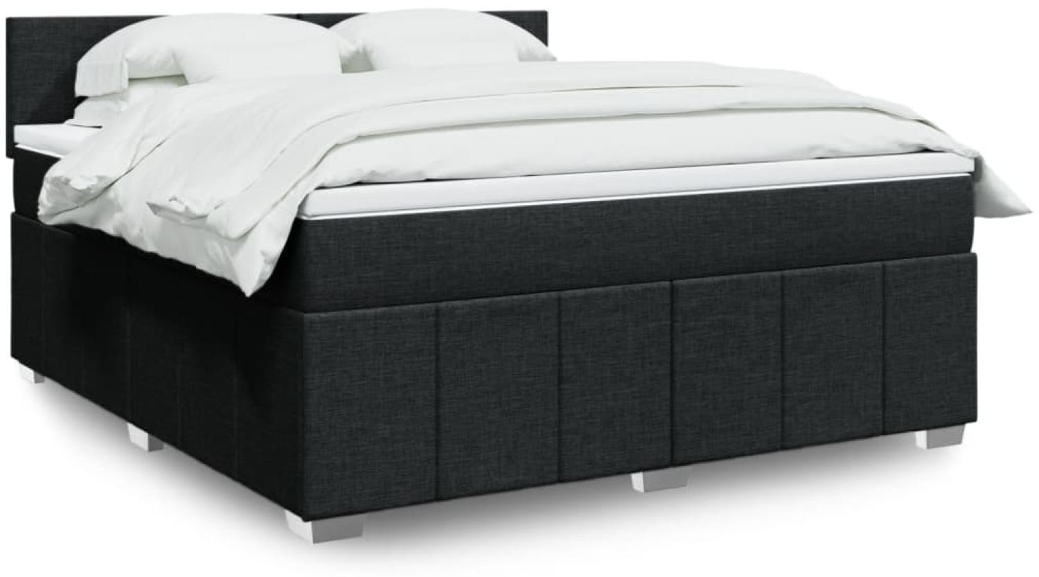 vidaXL Boxspringbett mit Matratze Schwarz 180x200 cm Stoff 3287142 Bild 1