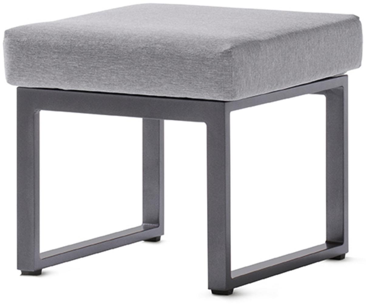 Sieger Adelaide Loungehocker Aluminium Eisengrau/Hellgrau Bild 1