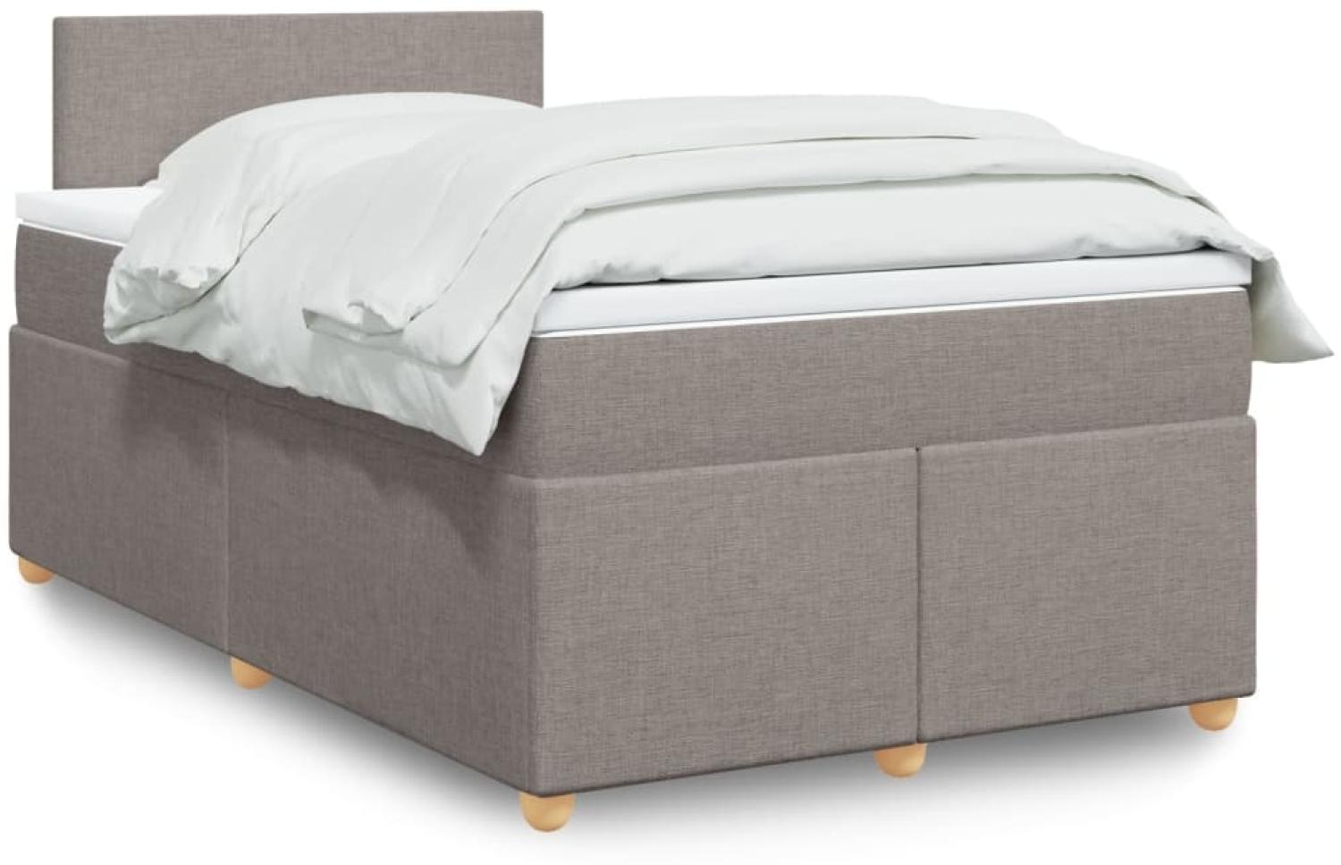 vidaXL Boxspringbett mit Matratze Taupe 120x200 cm Stoff 3288944 Bild 1