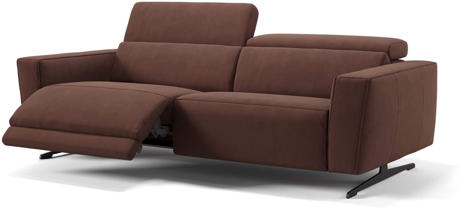 Sofanella 3-Sitzer ALESSO Stoff Sofa Stoffcouch in Dunkelbraun M: 210 Breite x 108 Tiefe Bild 1