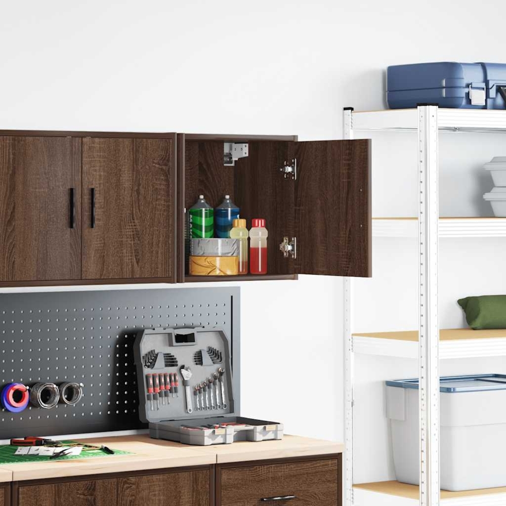 vidaXL Garagen-Wandschrank Braun Eichen-Optik Holzwerkstoff 860637 Bild 1