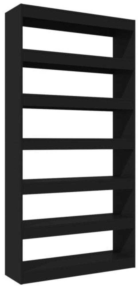 Bücherregal/Raumteiler Schwarz 100×30×198 cm Holzwerkstoff Bild 1