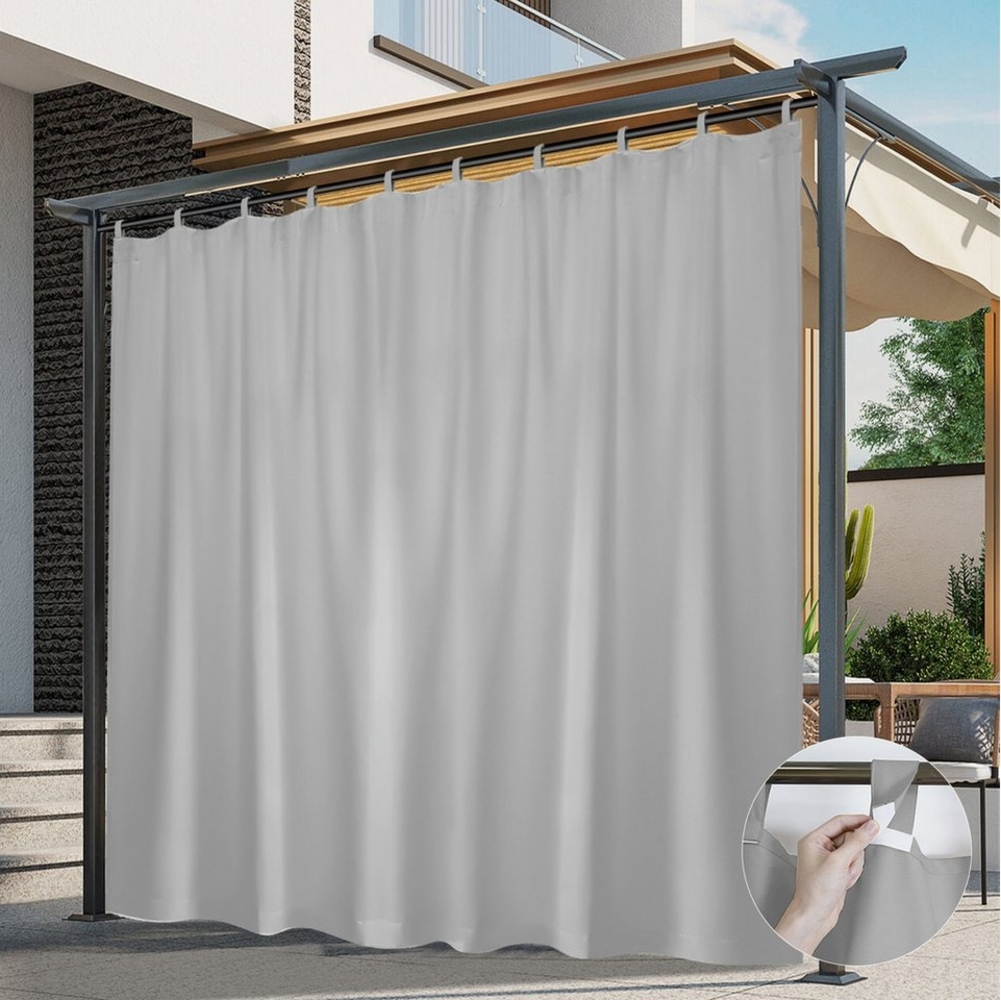 BTTO V&G Outdoorgardine Vorhänge mit Magic Tape,Balkon Vorhang,Outdoor Vorhang Wasserdichte (1 St), verdunkelnd, Verdunkelungsvorhänge Bild 1