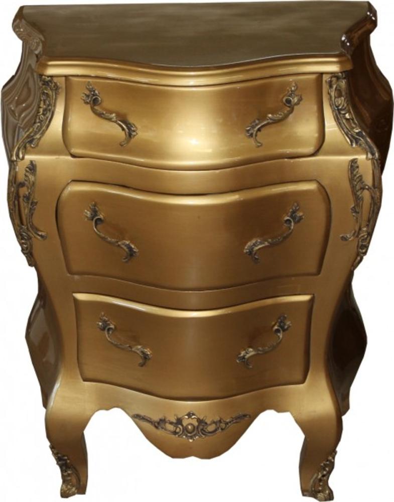 Casa Padrino Barock Kommode Gold B 68 cm, H 79.5 cm - Handgefertigte Möbel Bild 1