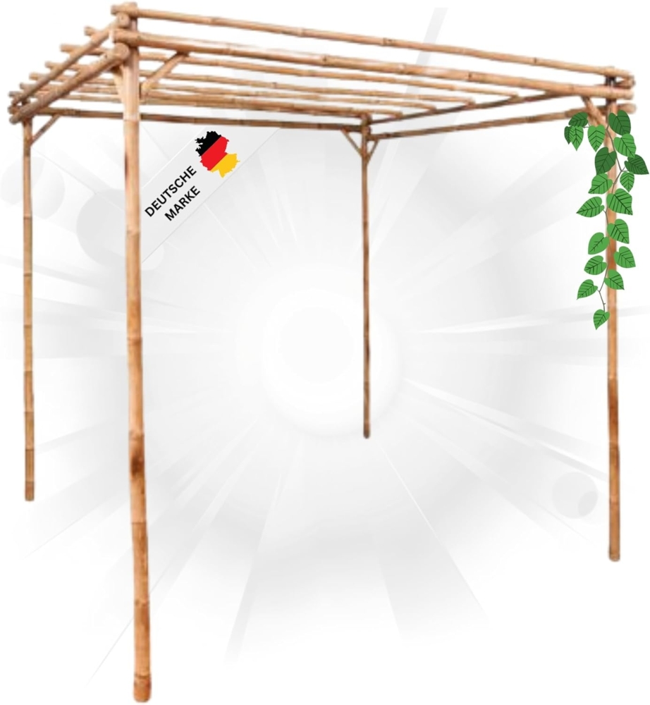 DELUKE® 'LEOD' Pergola aus Holz, Bambus Natur, 1,7 x 1,7 x 2,2m Bild 1