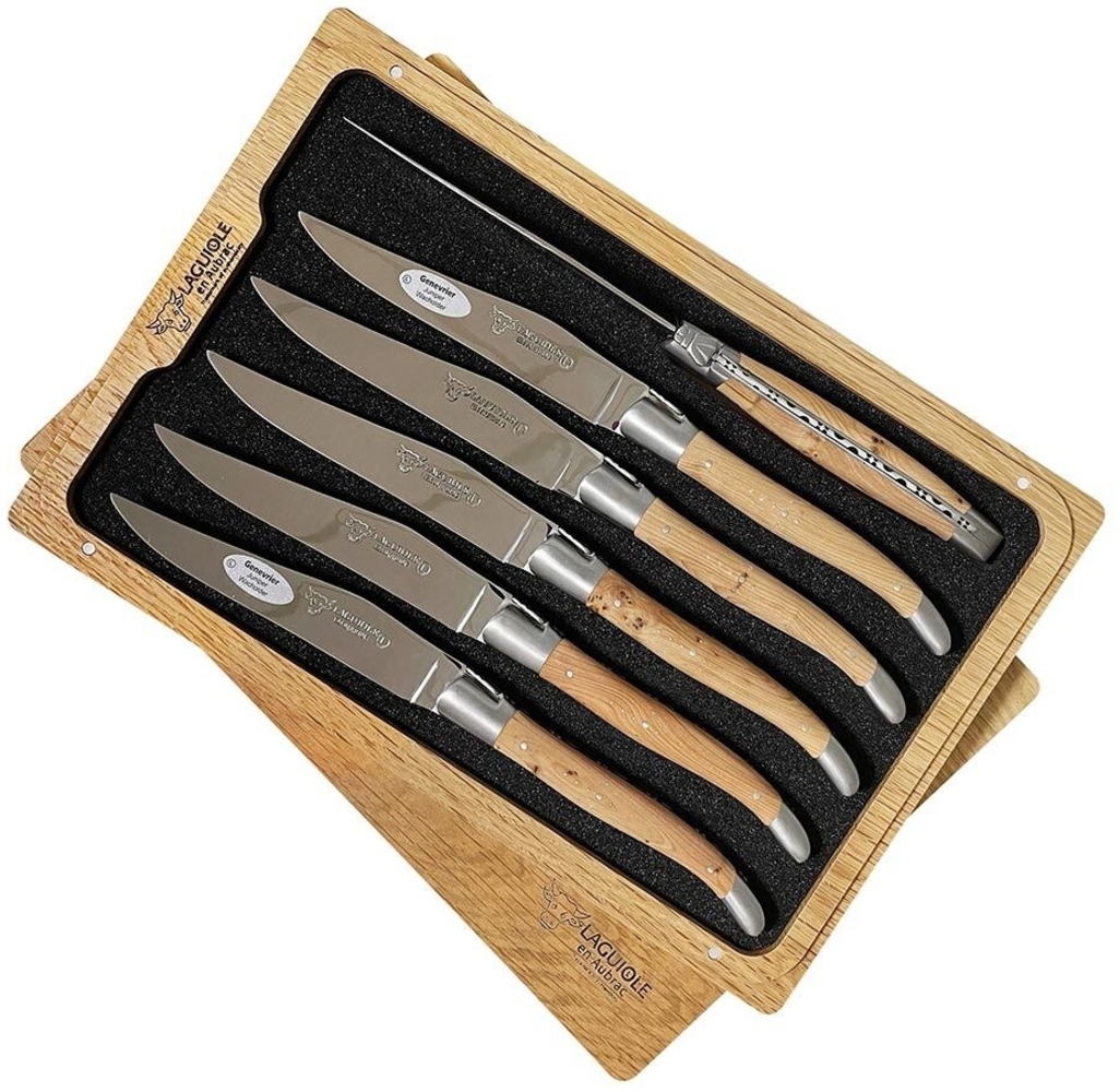 Laguiole en Aubrac Steakmesser Set 6-teilig Wacholder (Genévrier) 23 cm Bild 1