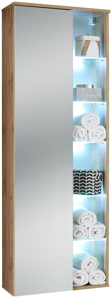 Hochschrank >Bella< in Wildeiche aus Glas - 55x160x30cm (BxHxT) Bild 1