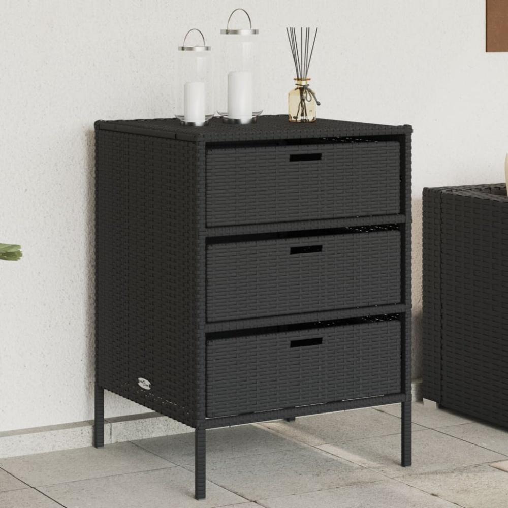 vidaXL Gartenschrank Schwarz 55x59x80 cm Poly Rattan 365551 Bild 1