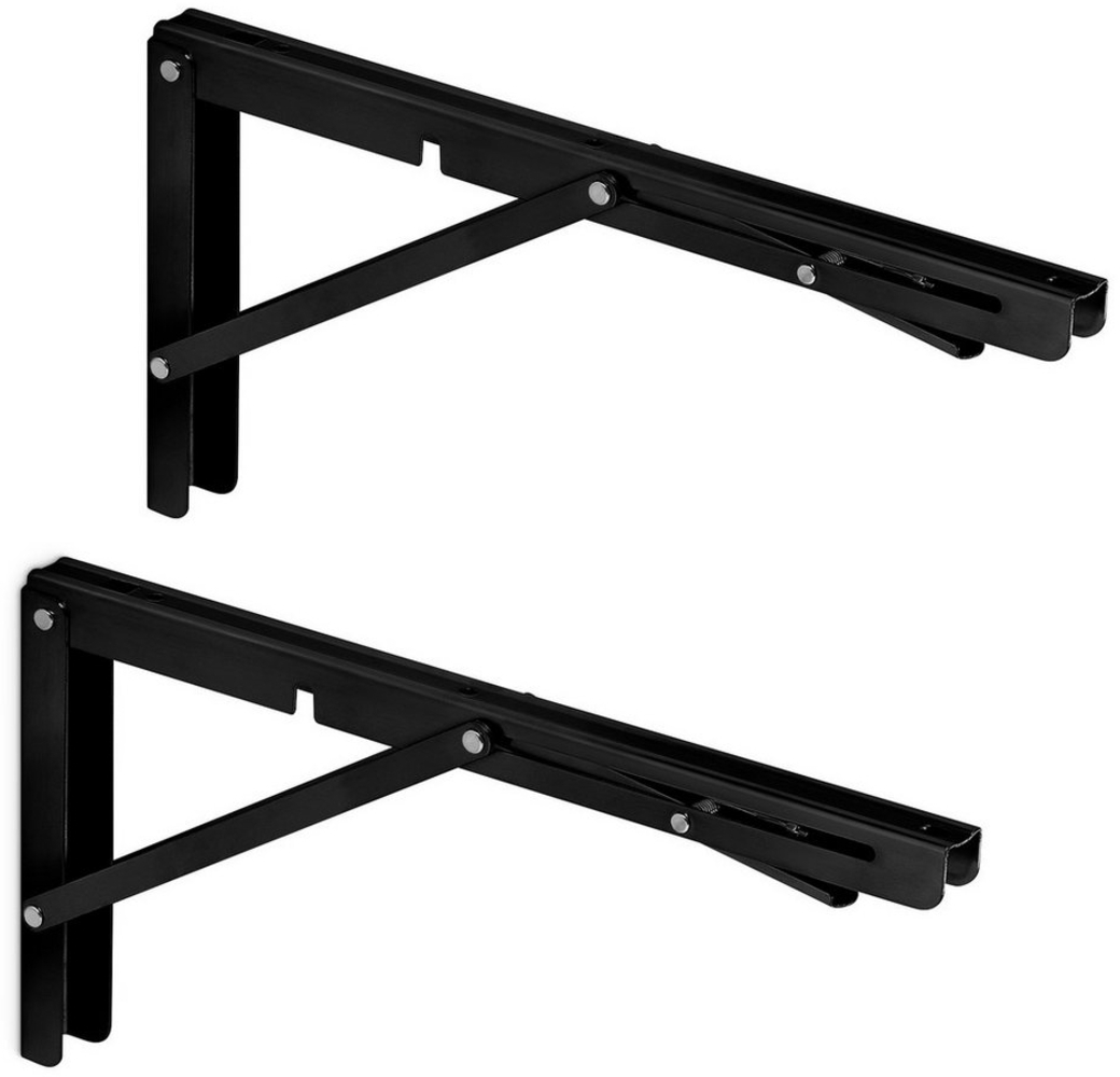 SO-TECH® Wandregalhalter 1 Paar Schwerlast Klappkonsolen Tragkraft bis 150 kg, Set, schwarz, Breite 25 mm, Höhe 175 mm, Tiefe 350 mm Bild 1