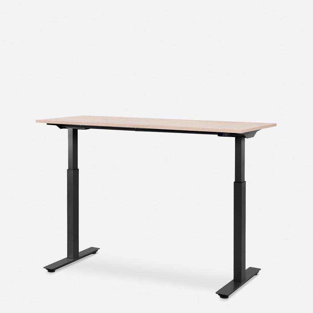 140x60 cm WRK21® SMART - Mandal Ahorn / Schwarz elektrisch höhenverstellbarer Schreibtisch Bild 1