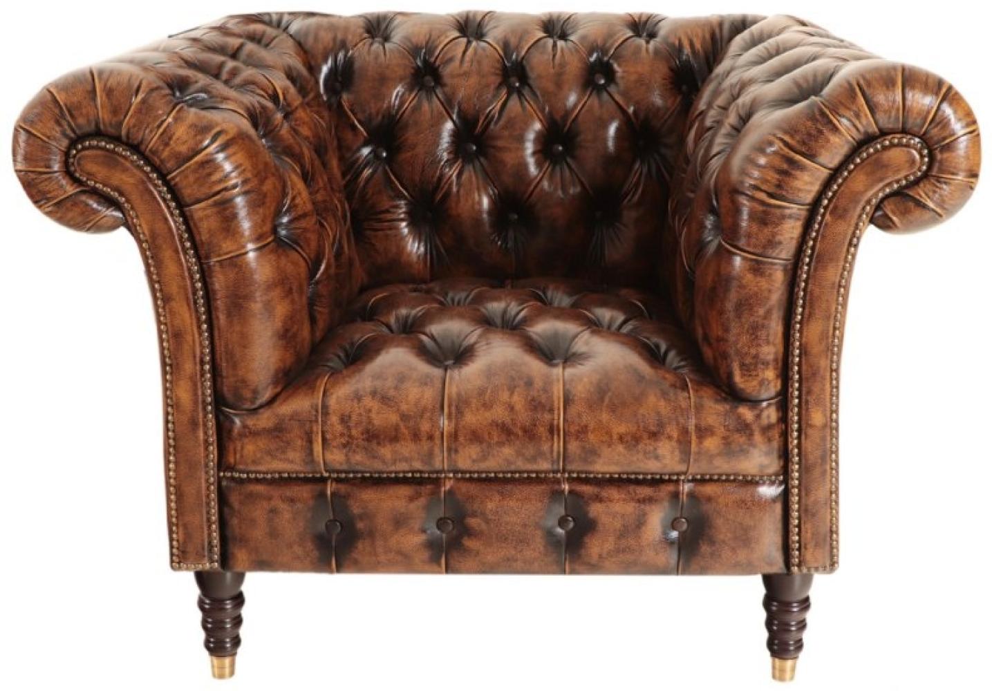 Einsitzer-Sofa Chesterfield Bath aus echtem Rindsleder Whisky Bild 1